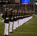 Marines with the Silent Drill Platoon perform during a halftime show at Lincoln Financial Field in Philadelphia