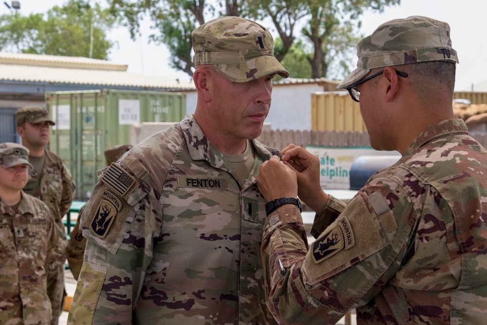 HHC, 1-102nd Infantry Regiment (Mountain) holds award ceremony at Camp Lemonnier, Djibouti