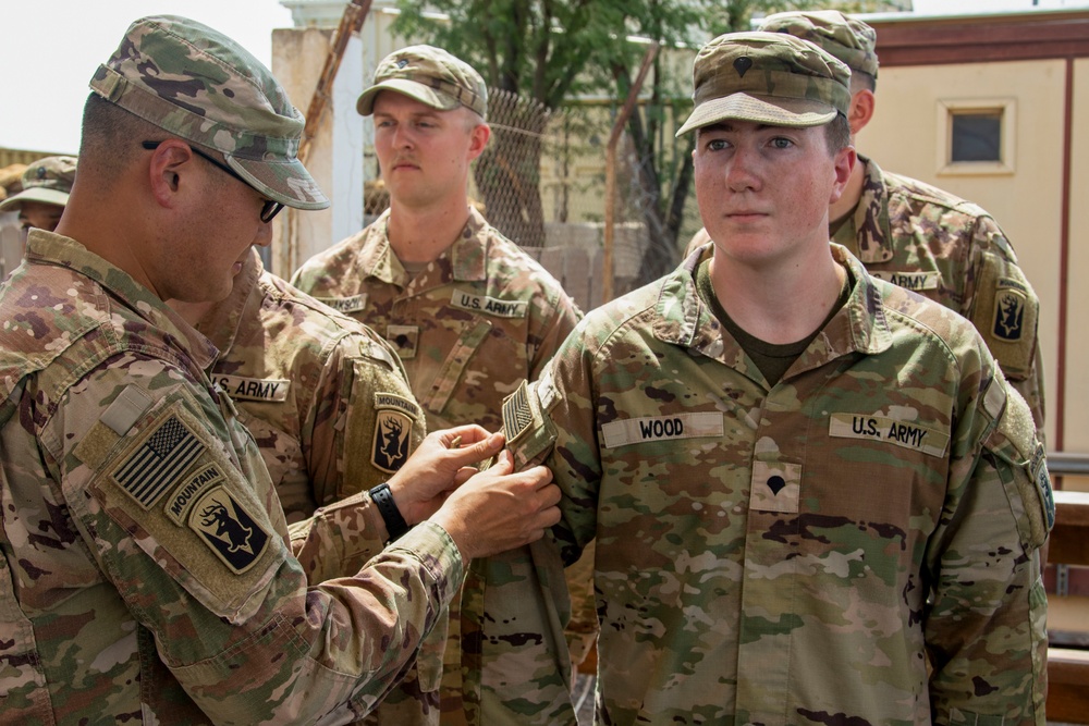 HHC, 1-102nd Infantry Regiment (Mountain) holds award ceremony at Camp Lemonnier, Djibouti