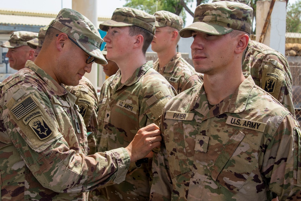 HHC, 1-102nd Infantry Regiment (Mountain) holds award ceremony at Camp Lemonnier, Djibouti