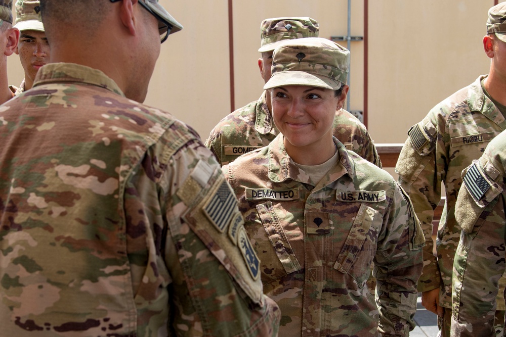 HHC, 1-102nd Infantry Regiment (Mountain) holds award ceremony at Camp Lemonnier, Djibouti