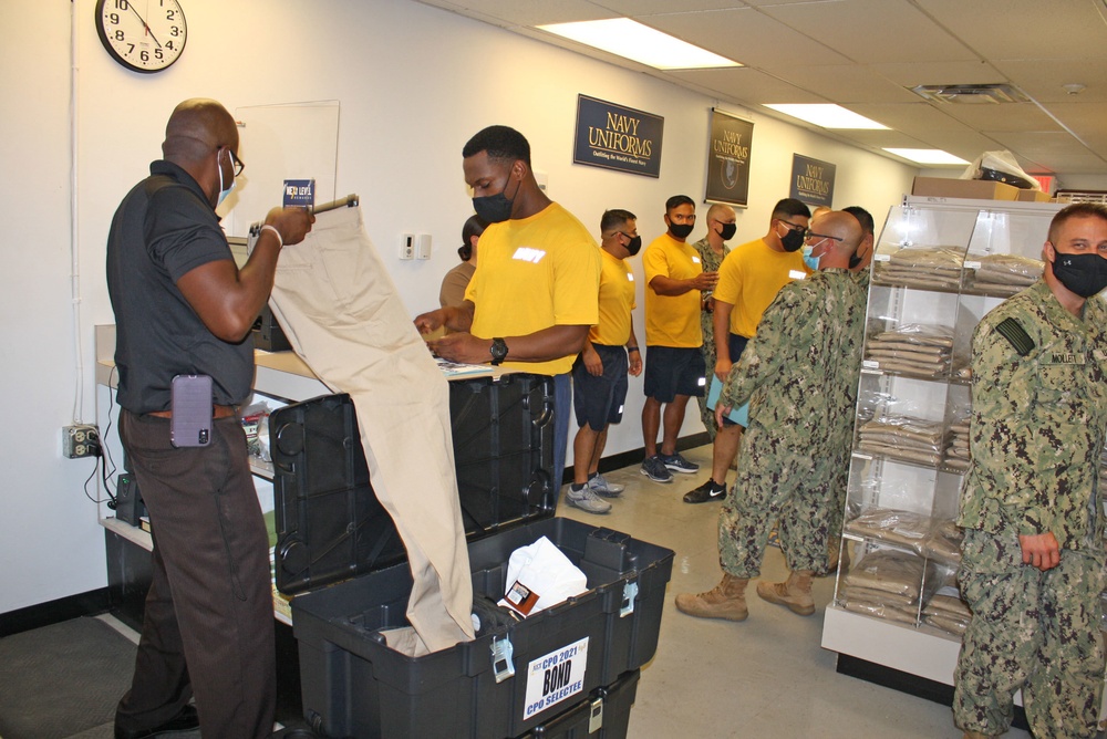 NEX Guantanamo Bay assists newly selected Chief Petty Officers with their new uniforms