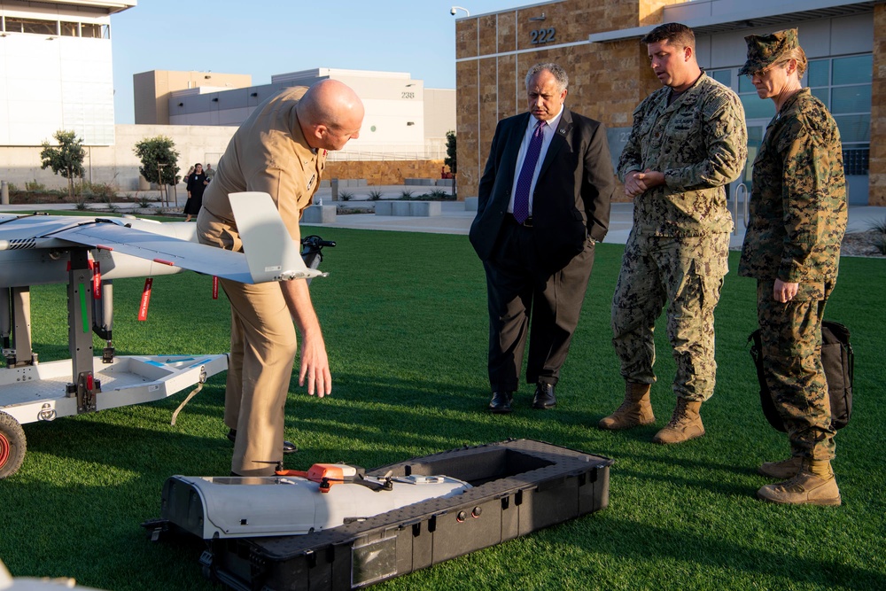 Secretary of the Navy Carlos Del Toro meets with Sailors assigned to Naval Special Warfare (NSW) units and discusses unmanned systems during a visit to the San Diego area.