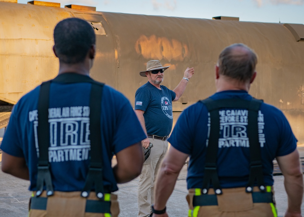 Patrick Space Force Base Fire Department Conducts Simulated Aircraft Fire Training