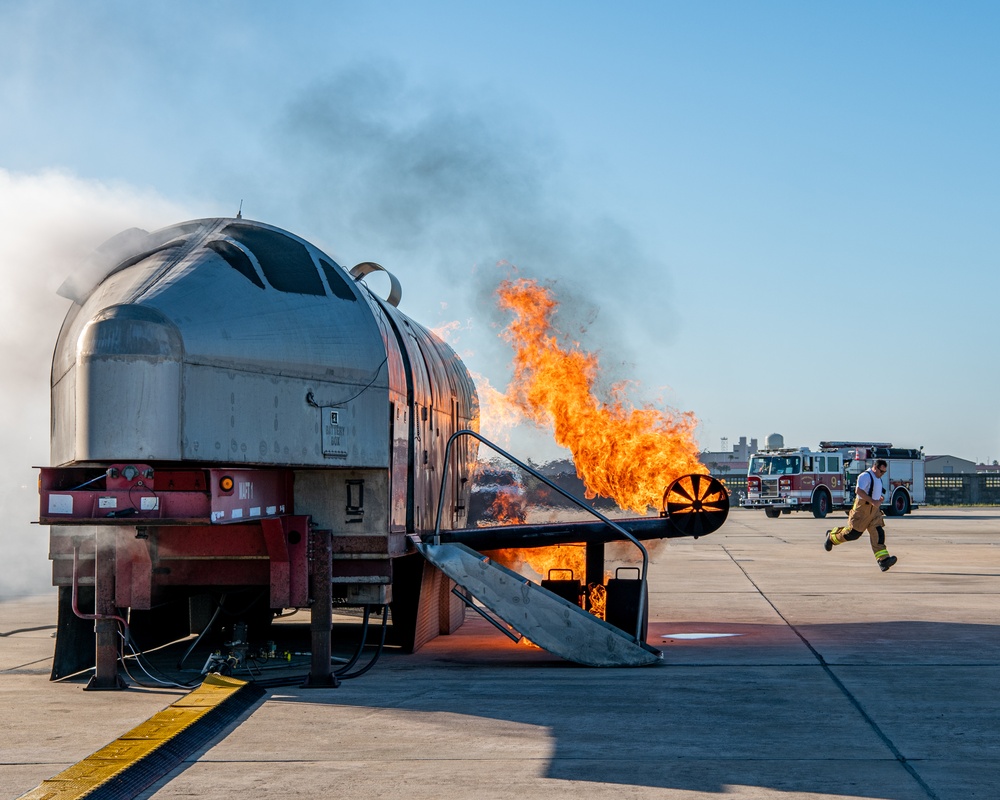 Patrick Space Force Base Fire Department Conducts Simulated Aircraft Fire Training