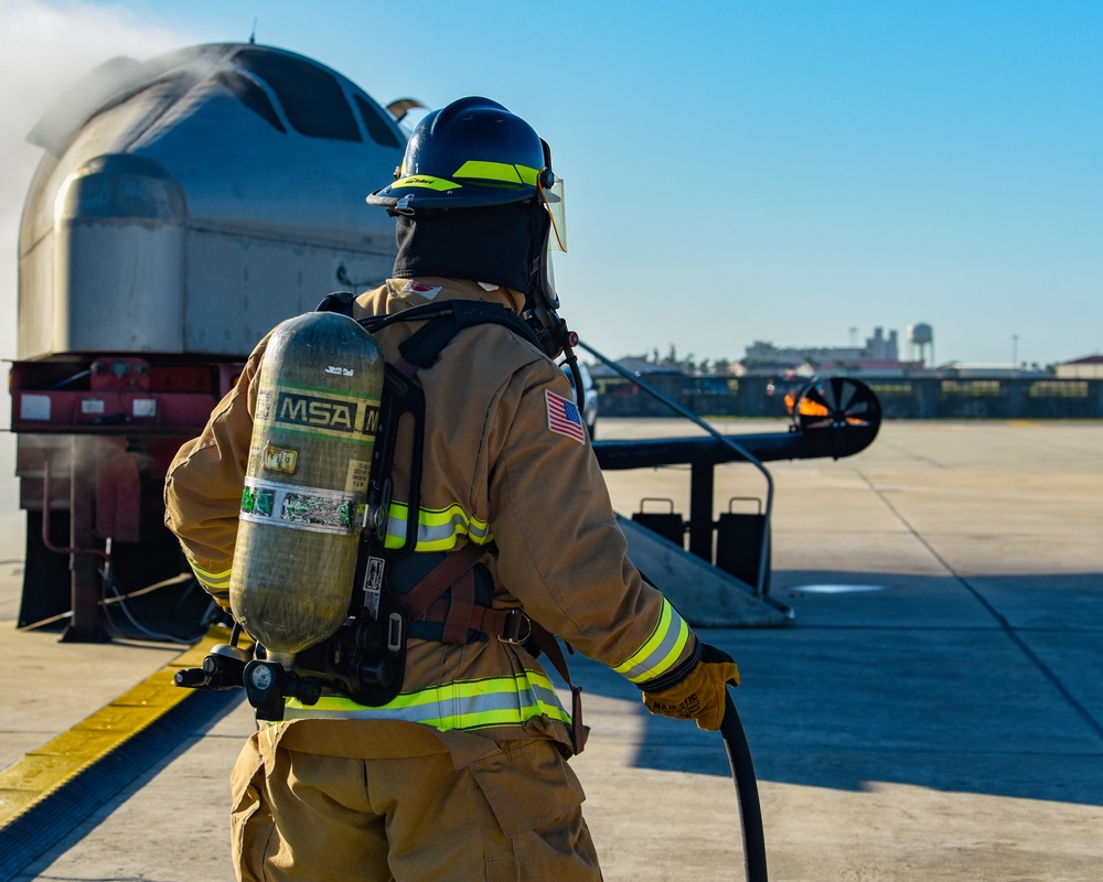 Patrick Space Force Base Fire Department Conducts Simulated Aircraft Fire Training