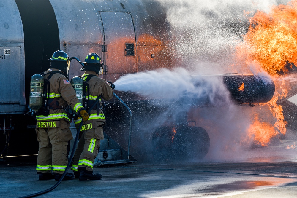 Patrick Space Force Base Fire Department Conducts Simulated Aircraft Fire Training