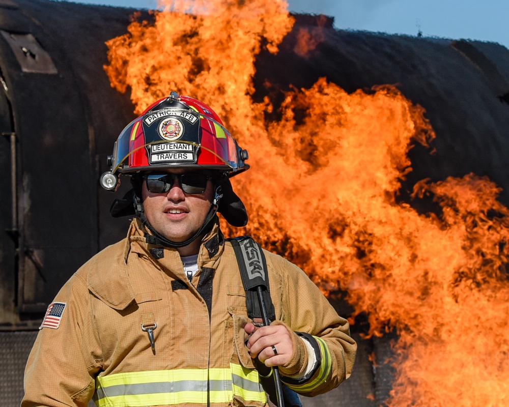 Patrick Space Force Base Fire Department Conducts Simulated Aircraft Fire Training