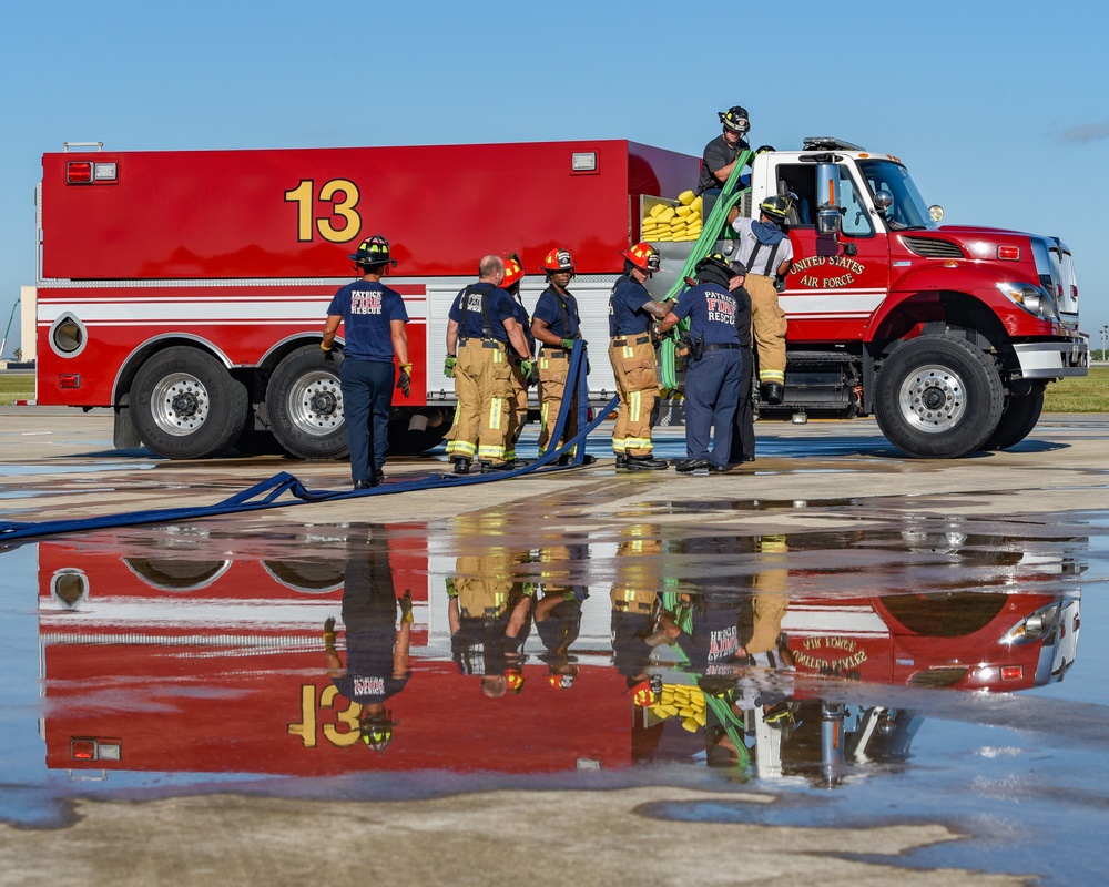 Patrick Space Force Base Fire Department Conducts Simulated Aircraft Fire Training