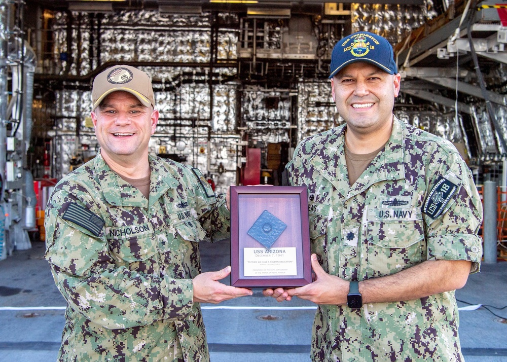 USS Charleston Receives Arizona Relic