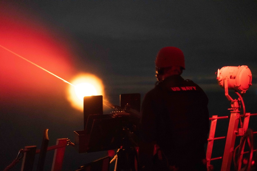 USS Jackson (LCS 6) Sailor Participates In Live-fire Exercise