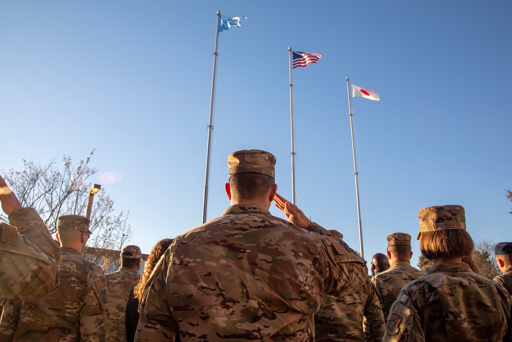 Yokota Airmen honor Veterans in retreat ceremony