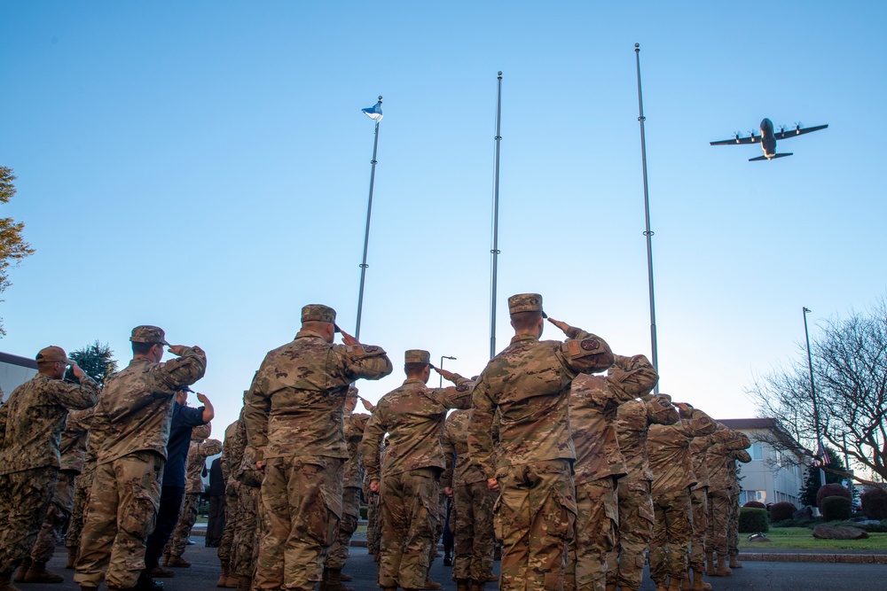 Yokota Airmen honor Veterans in retreat ceremony