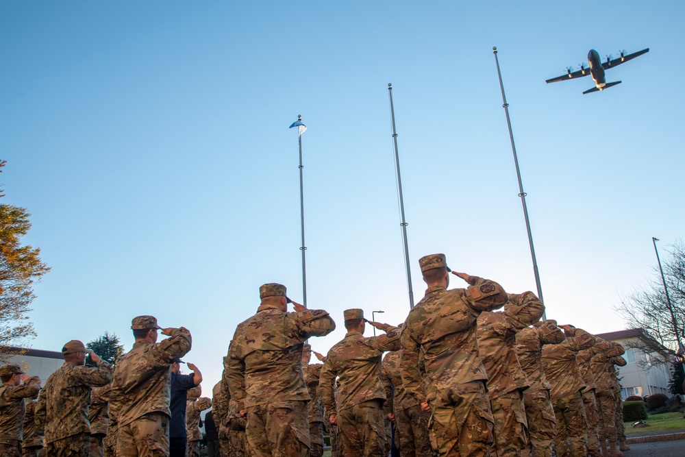 Yokota Airmen honor Veterans in retreat ceremony