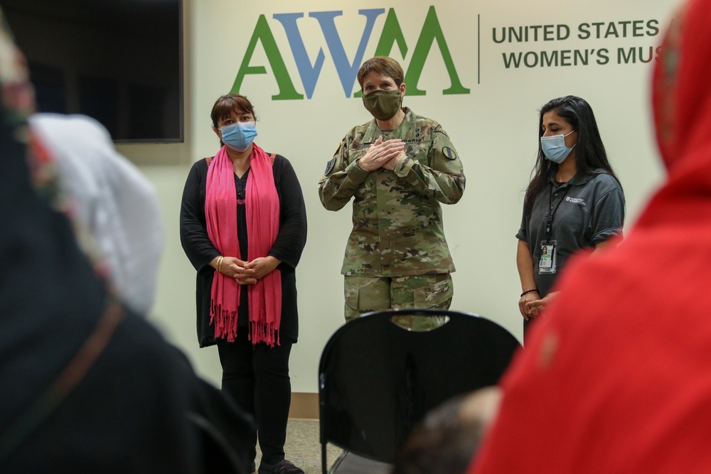 Lt. Gen. Maria R. Gervais, visits the Army Women’s Museum with Afghan guests