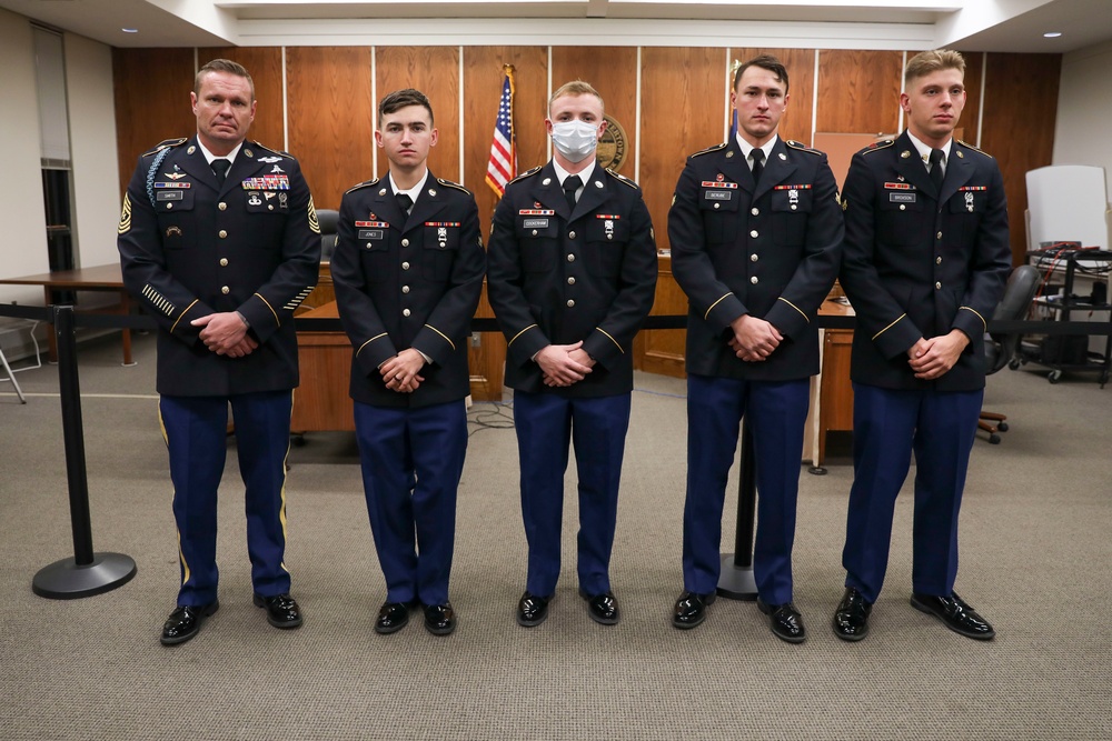 Fort Drum Soldiers Rescue Car Crash Victims, Recognized by Watertown Mayor