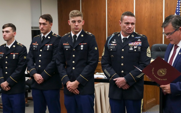 Fort Drum Soldiers Rescue Car Crash Victims, Recognized by Watertown Mayor