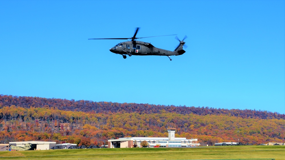 Black Hawk flies over Muir Army Airfield