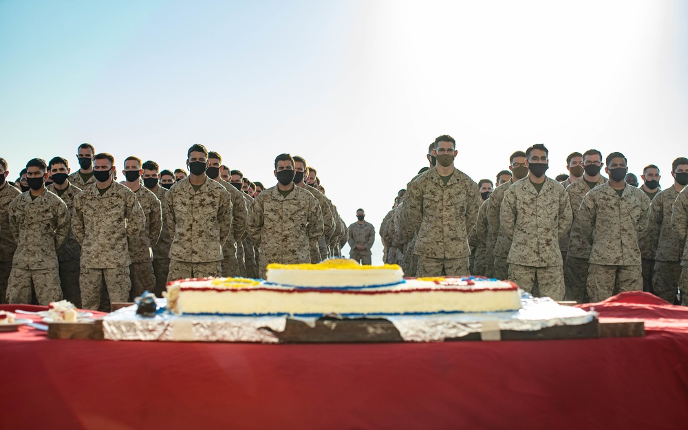 11th MEU celebrates the 246th Marine Corps Birthday aboard the USS Essex (LHD 2)