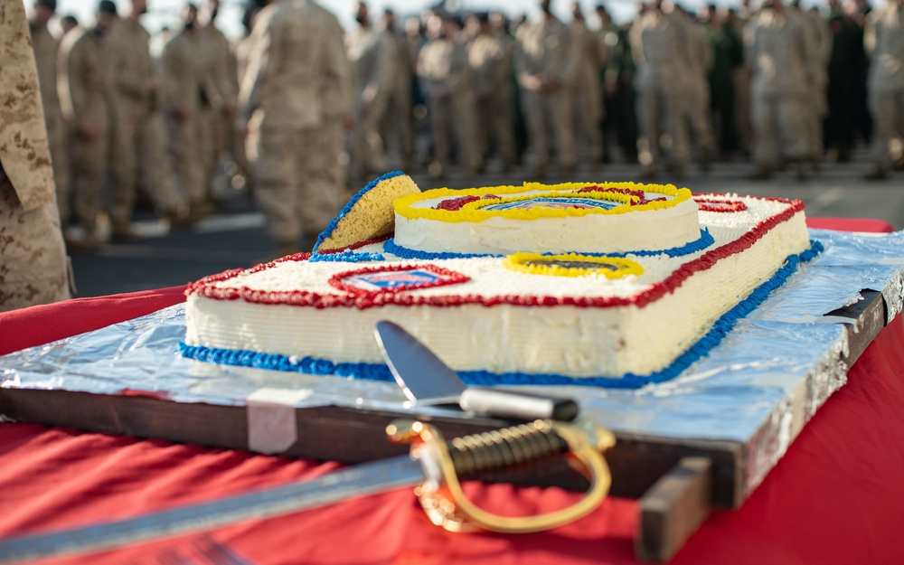 11th MEU celebrates the 246th Marine Corps Birthday aboard the USS Essex (LHD 2)