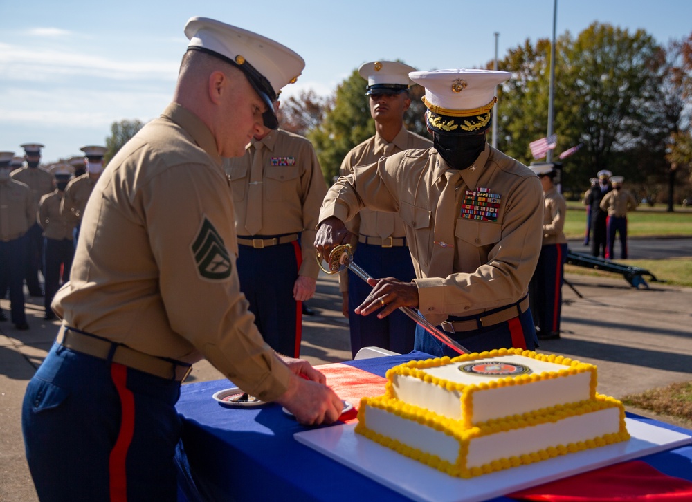 Cake Cutting Ceremony on Marine Corps Base Quantico