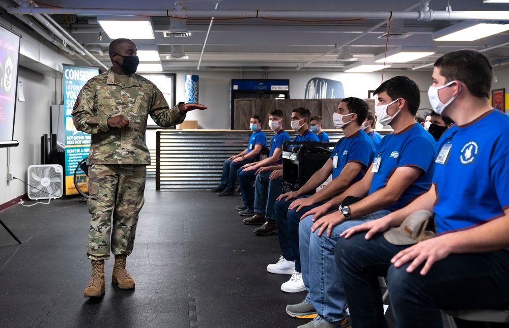 ANG Command Chief Williams visits 153rd Airlift Wing
