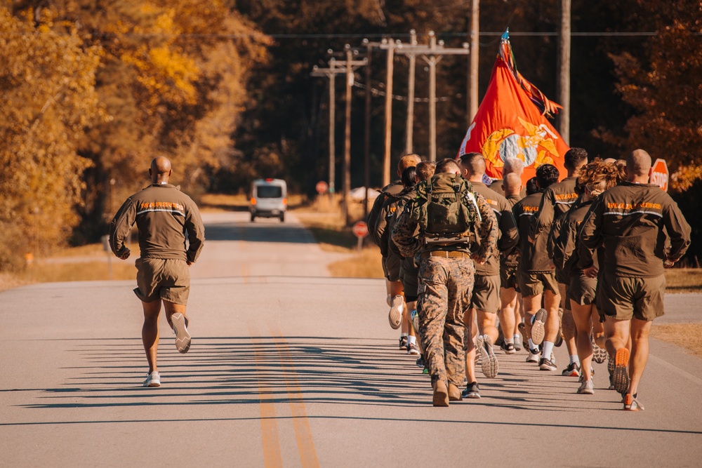 The 26th Marine Expeditionary Unit run 246 Miles in honor of the Marine Corps 246th Birthday