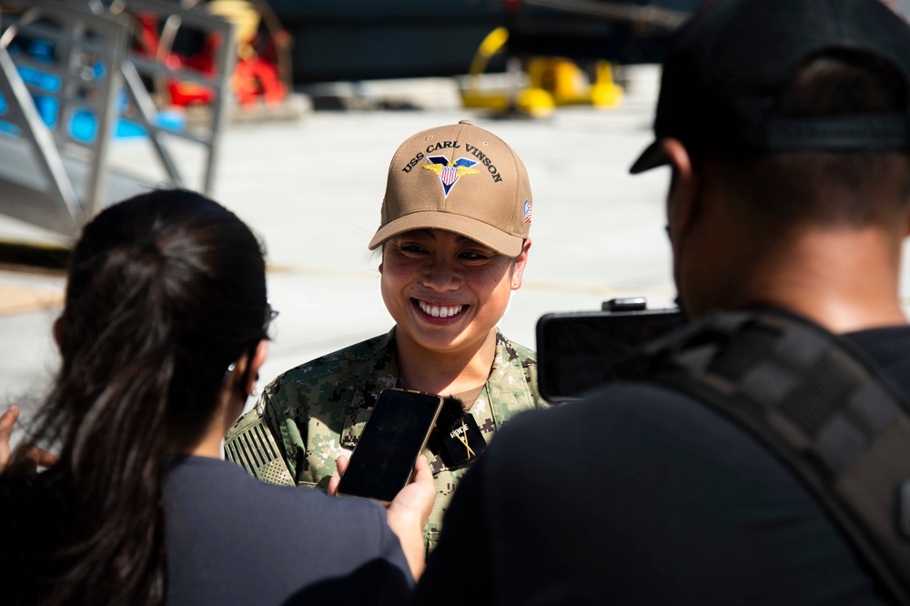 Local Media Interviews USS Carl Vinson (CVN 70) Sailors During Guam Port Visit