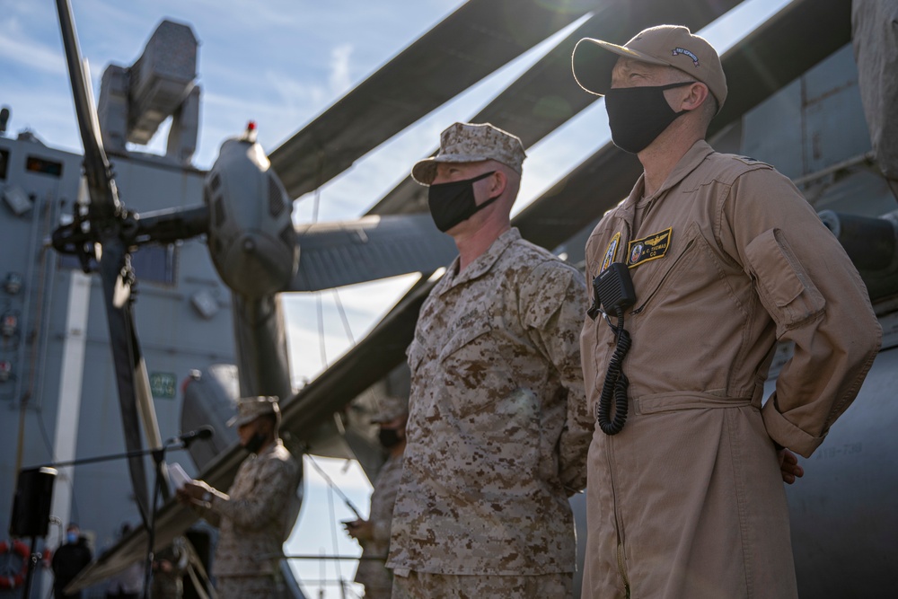 11th MEU, USS Portland USMC Cake Cutting Ceremony