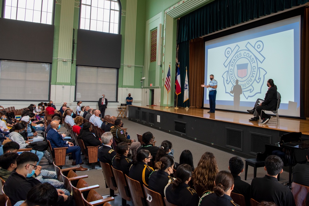 Coast Guard, Port Houston highlight new partnership with maritime high schools at Houston rally