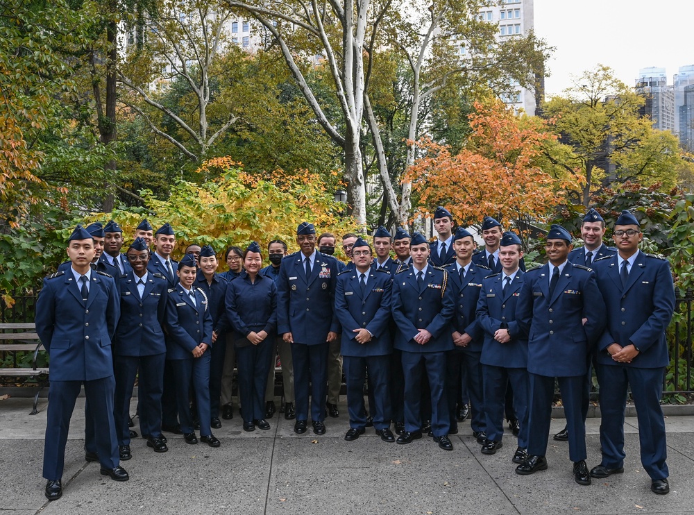 CSAF speaks with NYC ROTC cadets