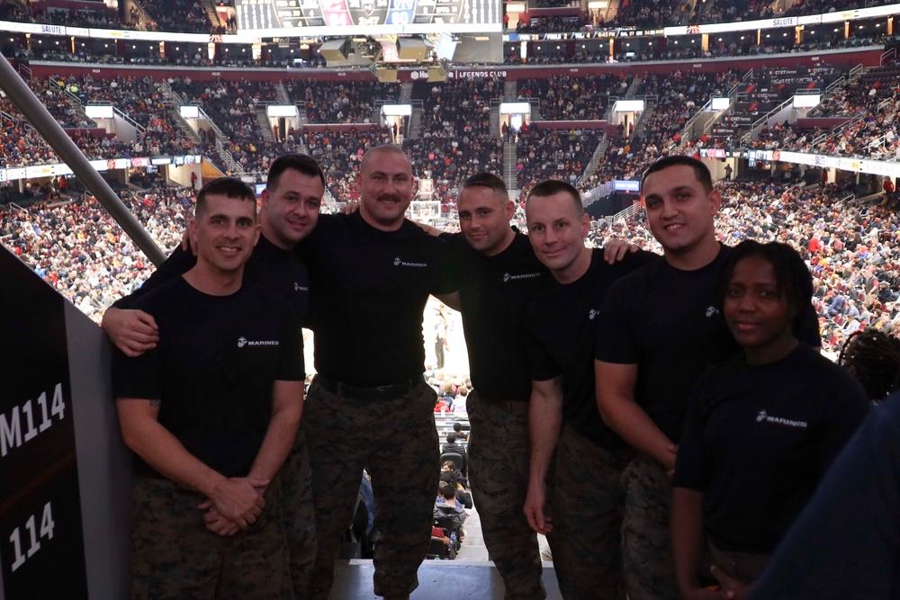 Cleveland Marines attend Cavs Game