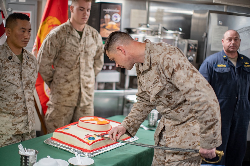 11th MEU conducts 246th Marine Corps birthday celebration aboard USS Pearl Harbor