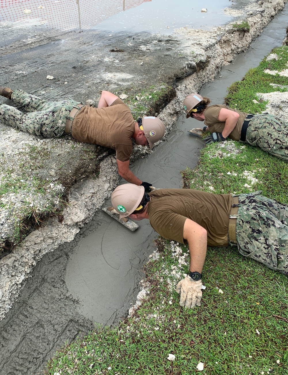 US Navy Seabees with NMCB-5 support Harbor Operations onboard Naval Support Facility Diego Garcia