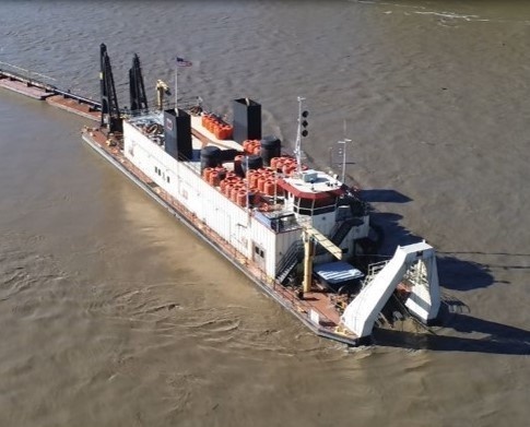 Drone photo of the Dredge Goetz