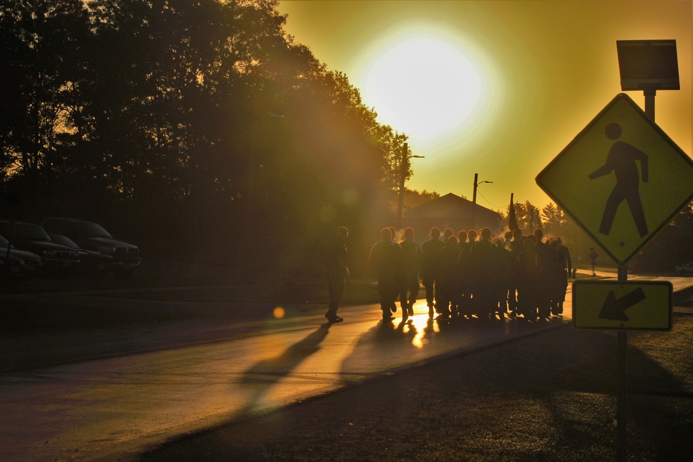 Wisconsin Challenge Academy cadets hold morning march at Fort McCoy