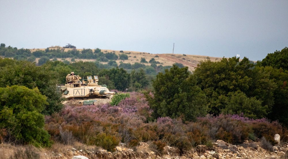 Charlie Company “Bandidos” and the Hellenic Army conduct force-on-force training as part of Olympic Cooperation 2021 at Triantafyllides Camp, Greece