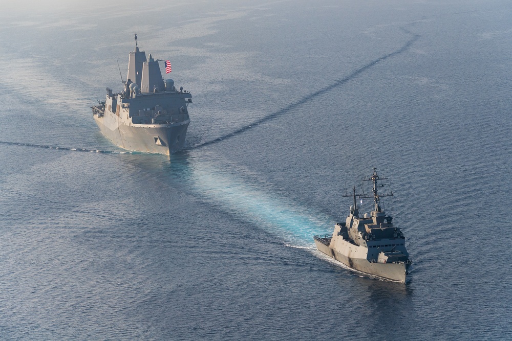 USS Portland Conducts Passing Exercise with INS Hanit