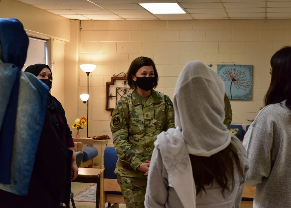 Chief Master Sgt. of the Air Force JoAnne S. Bass visits Airmen supporting Task Force Liberty