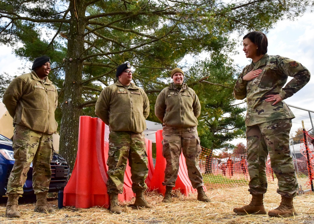 Chief Master Sgt. of the Air Force JoAnne S. Bass visits Airmen supporting Task Force Liberty