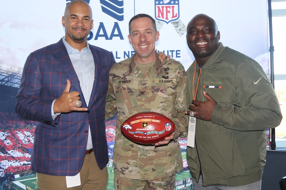 DVIDS - Images - Fort Carson Soldiers hold flag at Broncos game [Image 9 of  9]