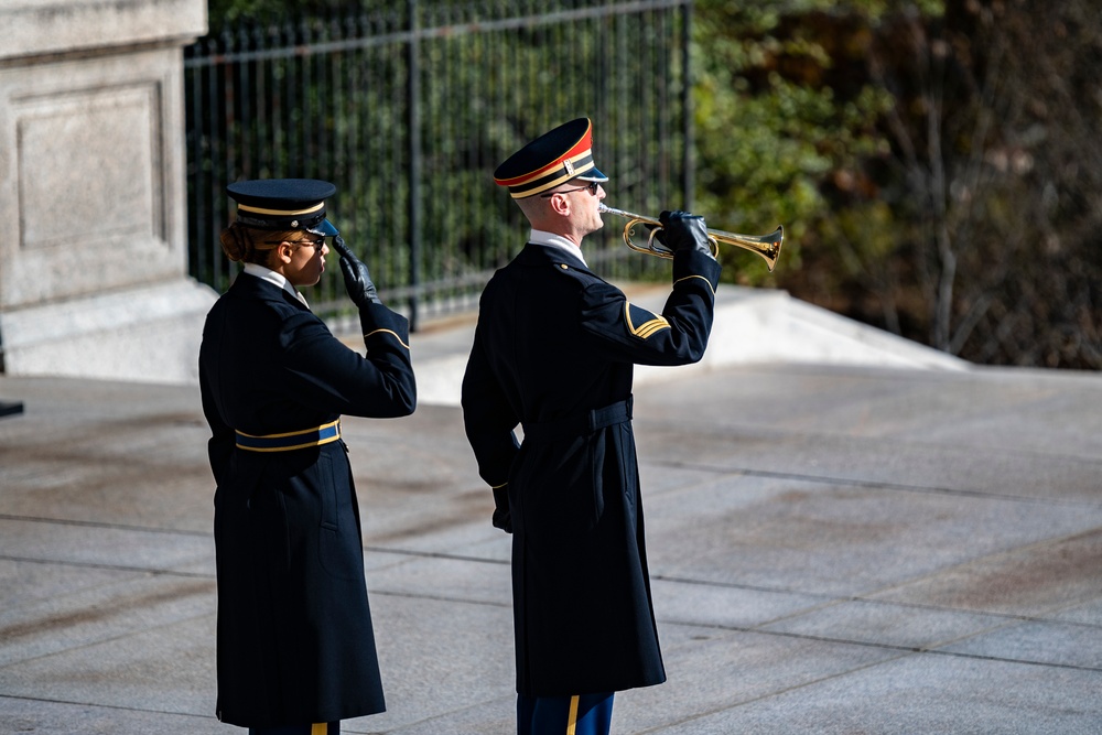 Governor of Louisiana John B. Edwards Participates in a Public Wreath-Laying Ceremony at the Tomb of the Unknown Soldier