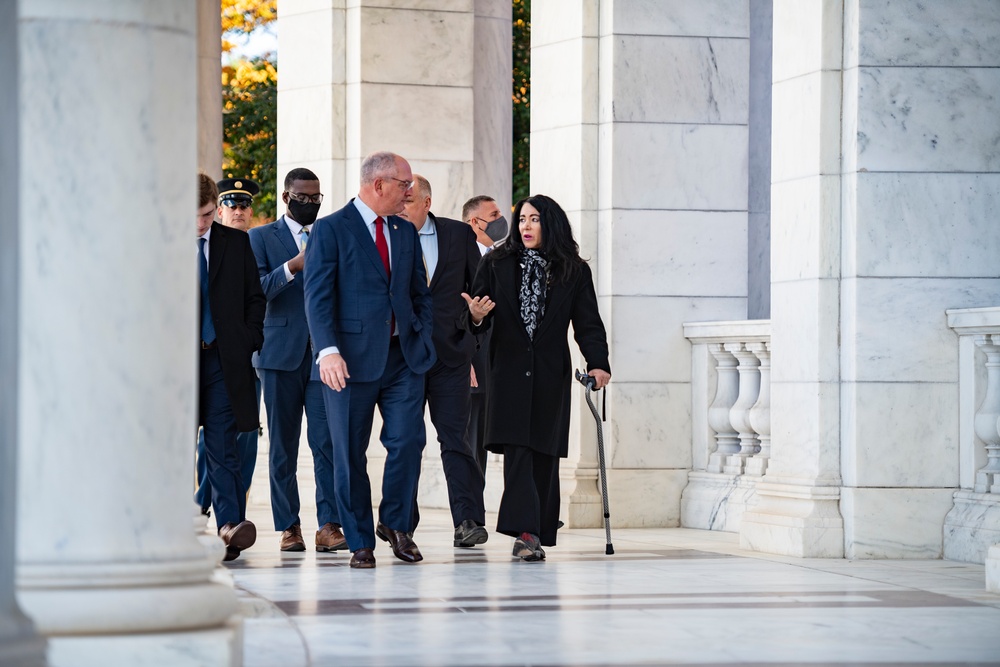 Governor of Louisiana John B. Edwards Participates in a Public Wreath-Laying Ceremony at the Tomb of the Unknown Soldier