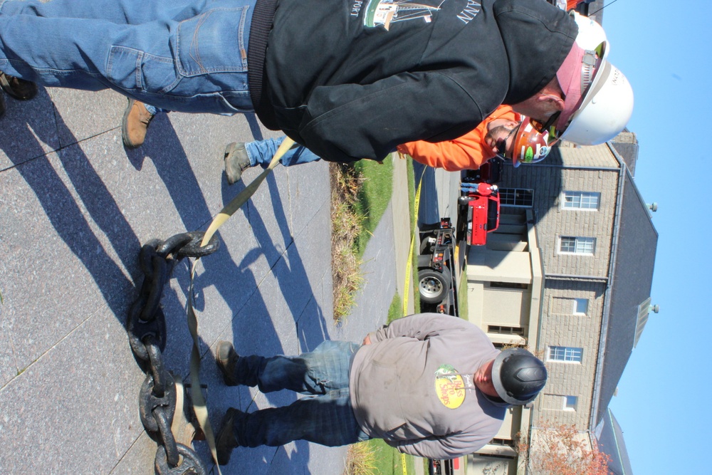 Constellation Anchor Removed From Naval Station Newport For Restoration