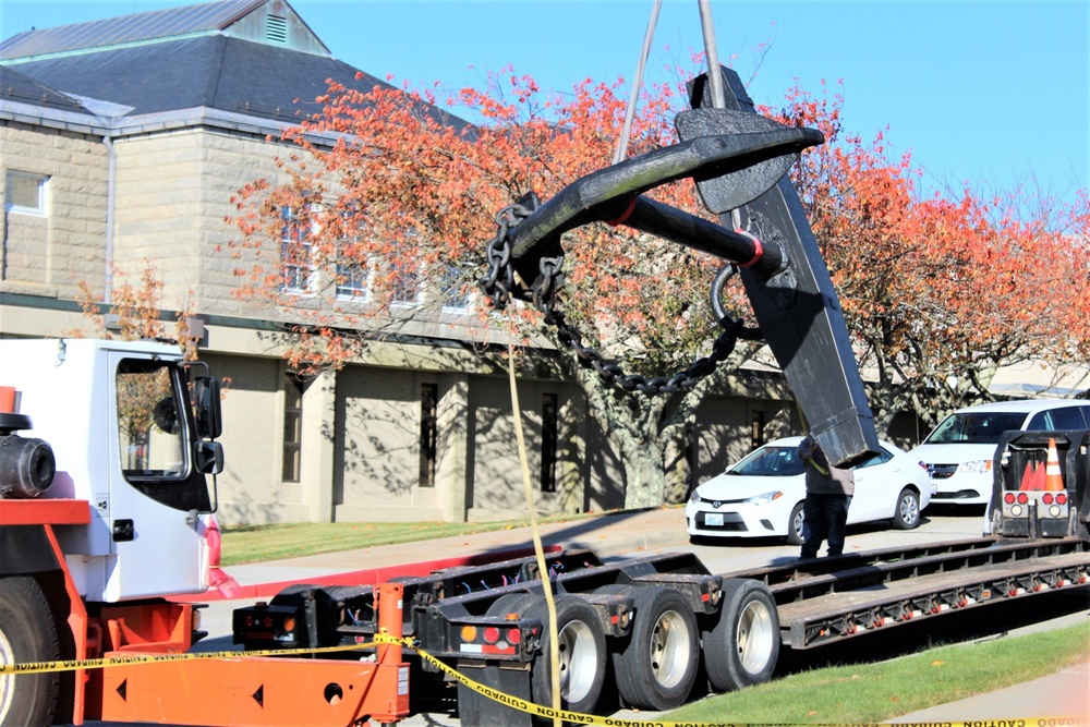 Constellation Anchor Removed From Naval Station Newport For Restoration