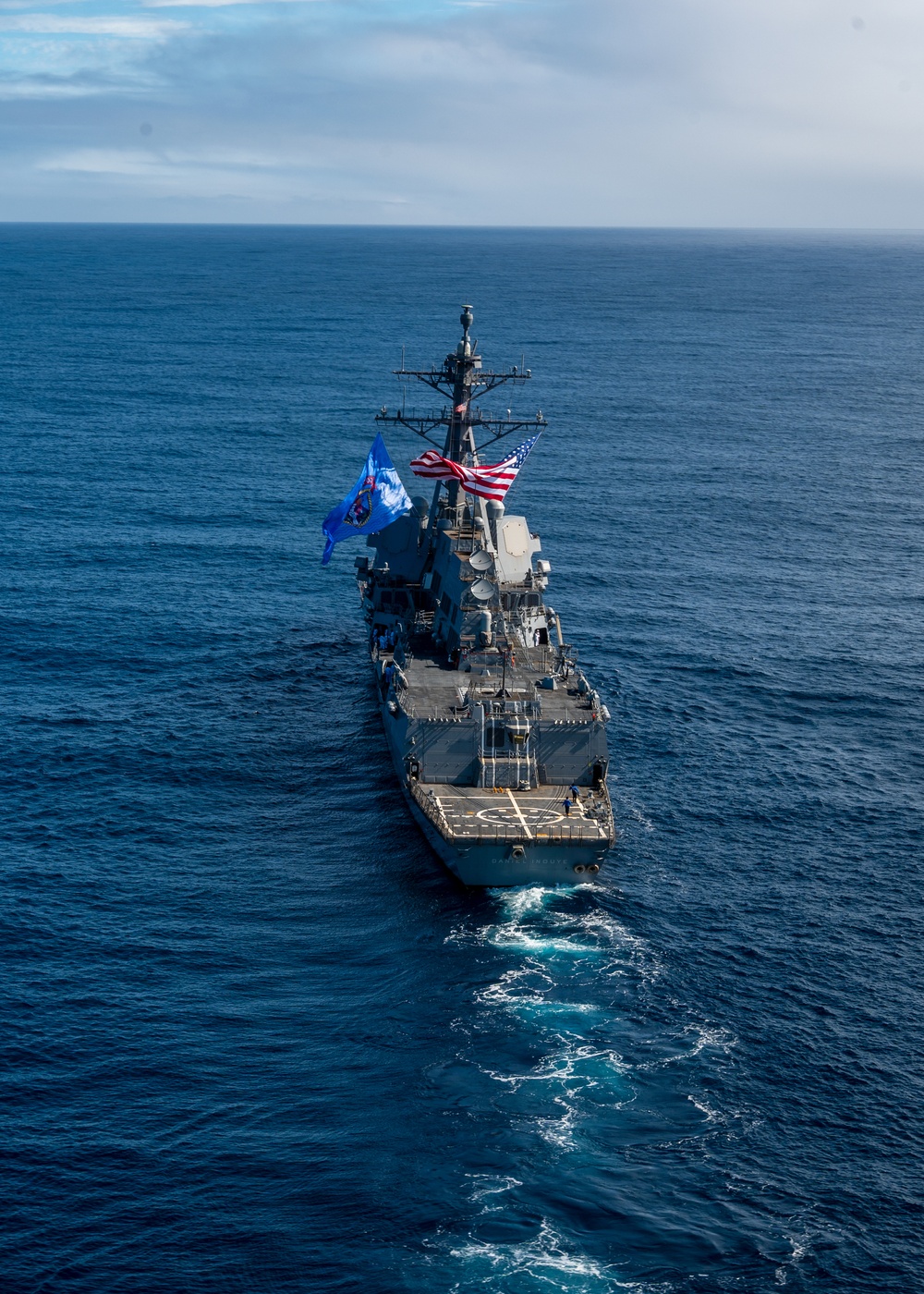 Future USS Daniel Inouye Honors the Islands While Transiting to New Home