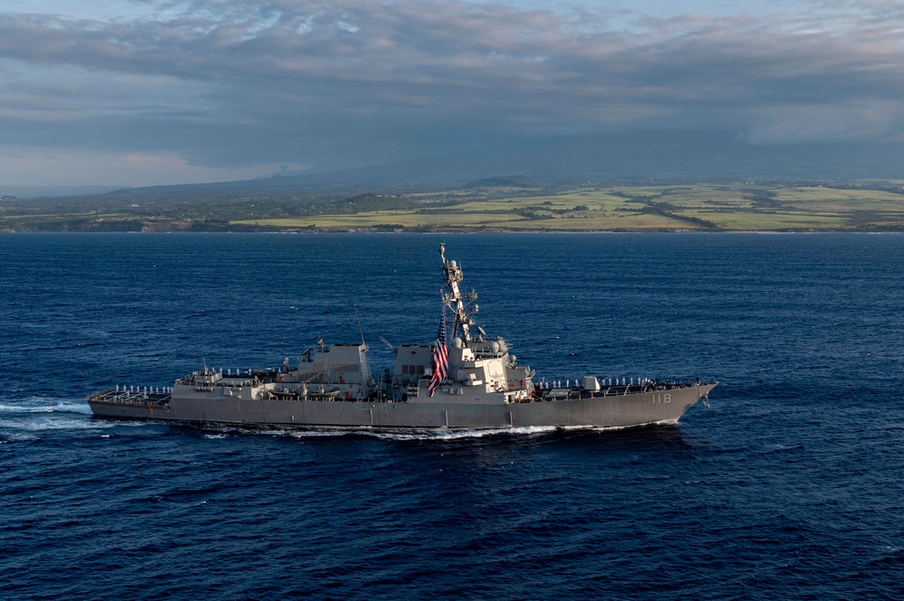 Future USS Daniel Inouye Honors the Islands While Transiting to New Home