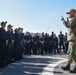 Rear Adm. Chris Engdahl meets USS Rushmore (LSD 47)