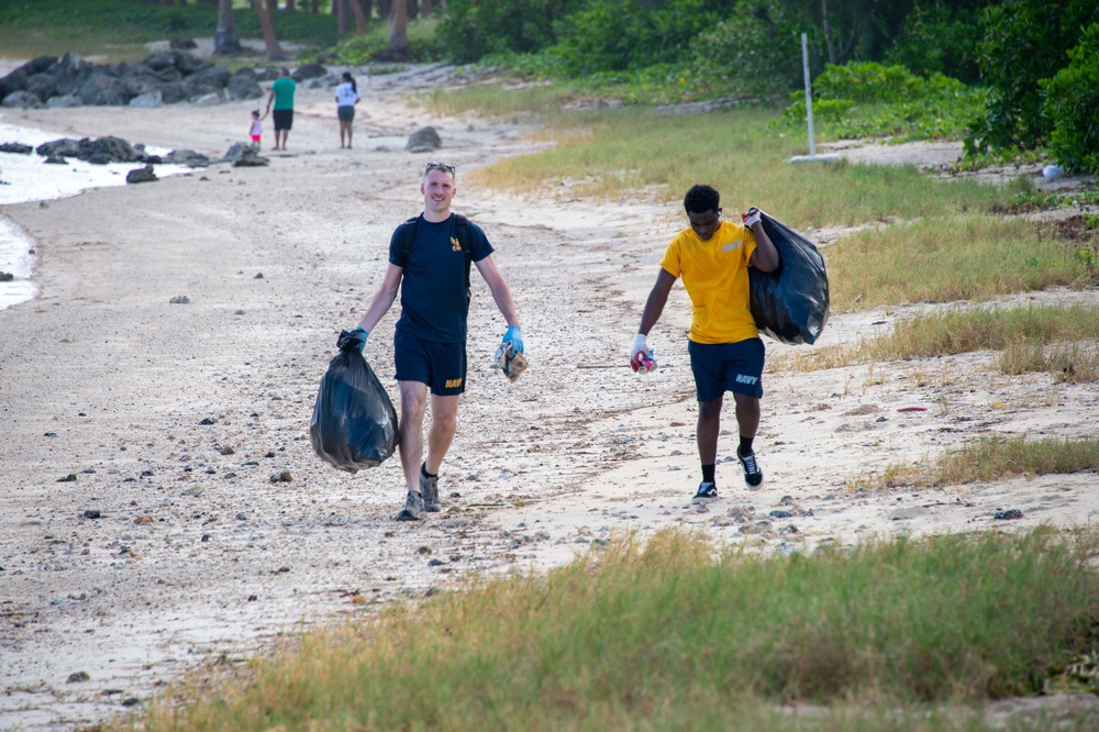 USS Carl Vinson (CVN 70) Conducts Beach Cleanup During Port Visit to Guam