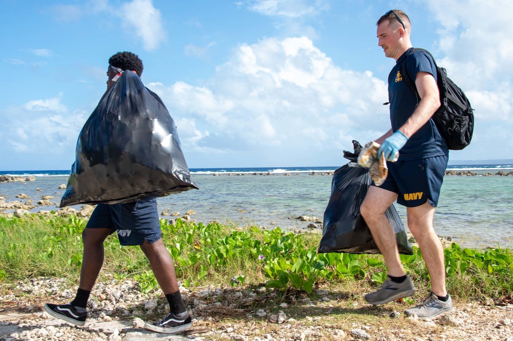 USS Carl Vinson (CVN 70) Conducts Beach Cleanup During Port Visit to Guam